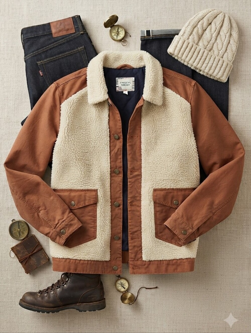 American Threads Vintage-Style Sherpa Jacket
